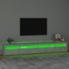 Betonszürke TV-szekrény LED lámpákkal 270x35x40 cm