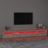 Betonszürke TV-szekrény LED lámpákkal 270x35x40 cm