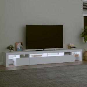 Fehér TV-szekrény LED-lámpákkal 260x36,5x40 cm