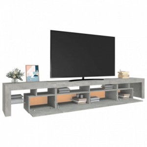 Betonszürke TV-szekrény LED lámpákkal 260x36,5x40 cm