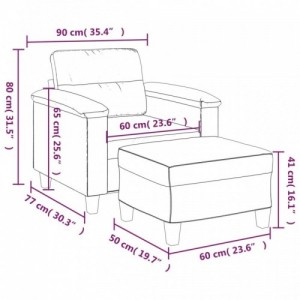 Sötétszürke mikroszálas szövet kanapéfotel lábtartóval 60 cm