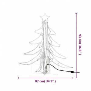 2 db meleg fehér összecsukható LED-es karácsonyfa 87x87x93 cm