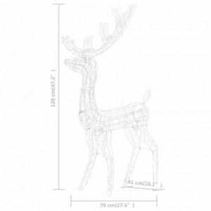 2 db színes akril karácsonyi rénszarvas dekoráció 120 cm