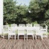 11 részes fehér tömör fenyőfa kerti étkezőgarnitúra
