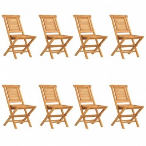 8 db tömör tíkfa összecsukható kerti szék 47 x 63 x 90 cm