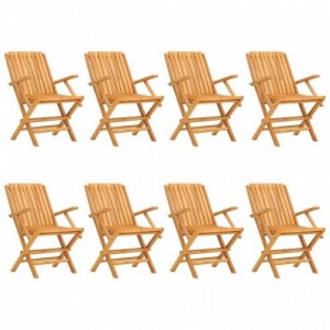 8 db tömör tíkfa összecsukható kerti szék 61 x 67 x 90 cm