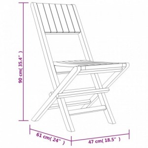 4 db tömör tíkfa összecsukható kerti szék 47 x 61 x 90 cm