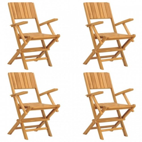 4 db tömör tíkfa összecsukható kerti szék 55 x 61 x 90 cm