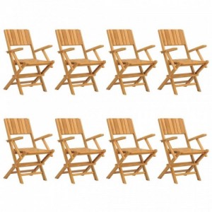 8 db tömör tíkfa összecsukható kerti szék 55 x 61 x 90 cm