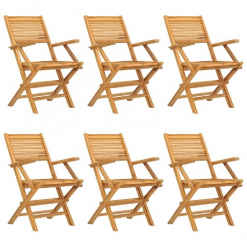 6 db tömör tíkfa összecsukható kerti szék 55 x 62 x 90 cm