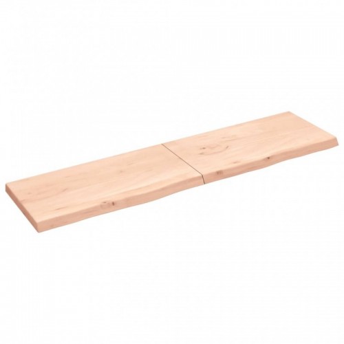 Kezeletlen tömör fa fürdőszobai pult 200x50x(2-6) cm