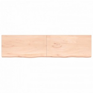 Kezeletlen tömör fa fürdőszobai pult 200x50x(2-6) cm