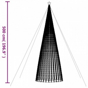 Hideg fehér karácsonyfa fénykúp 1544 LED-del 500 cm