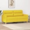 2 személyes világossárga szövet kanapé 140 cm
