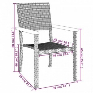 7 részes fekete polyrattan kerti étkezőgarnitúra