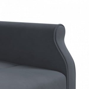 Sötétszürke L-alakú bársony kanapéágy 271x140x70 cm