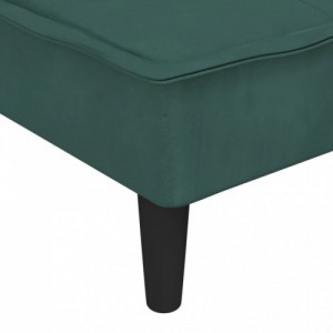 Sötétzöld L-alakú bársony kanapéágy 255x140x70 cm