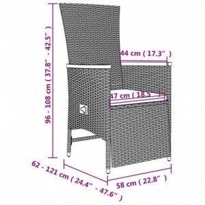 9 részes szürke polyrattan kerti étkezőgarnitúra párnával