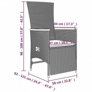 7 részes szürke polyrattan kerti étkezőgarnitúra párnával