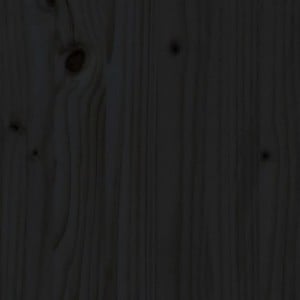 Négyes fekete tömör fenyőfa görgős szemeteskuka-tároló