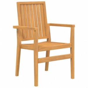 8 db rakásolható tömör tíkfa kerti szék 56,5 x 57,5 x 91 cm