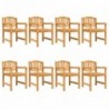 8 db tömör tíkfa kerti szék 58 x 59 x 88 cm