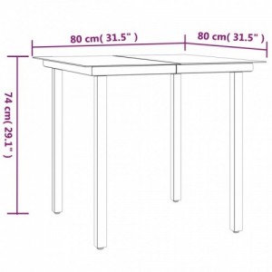 3 részes fekete és szürke polyrattan kerti étkezőszett párnával