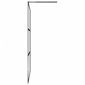 Fekete ESG üveg és alumínium zuhanyfal polccal 80 x 195 cm