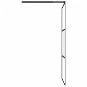 Fekete ESG üveg és alumínium zuhanyfal polccal 80 x 195 cm