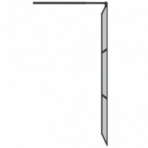 Fekete ESG üveg és alumínium zuhanyfal polccal 100 x 195 cm