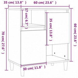 2 db betonszürke szerelt fa tálalószekrény 60 x 35 x 70 cm