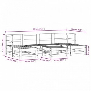 7 részes impregnált fenyőfa kerti ülőgarnitúra