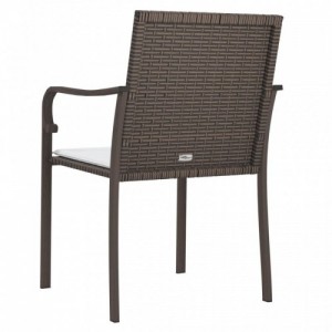 4 db barna polyrattan kerti szék párnával 56x59x84 cm