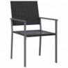 4 db fekete polyrattan kerti szék párnával 54x62,5x89 cm