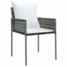 6 db barna polyrattan kerti szék párnával 54x61x83 cm