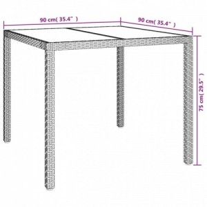 5 részes fekete polyrattan kerti étkezőgarnitúra párnákkal