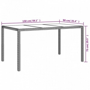 5 részes fekete polyrattan kerti étkezőgarnitúra párnákkal