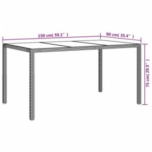 5 részes fehér polyrattan kerti étkezőgarnitúra párnákkal