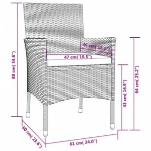 7 részes bézs polyrattan kerti étkezőgarnitúra párnákkal