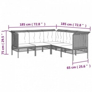 9 részes szürke polyrattan kerti ülőgarnitúra párnákkal