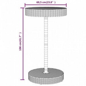 3 részes szürke polyrattan és tömör akácfa kerti bárszett