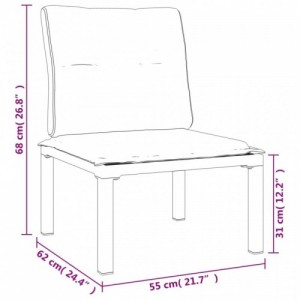 6 részes fekete és szürke polyrattan kerti ülőgarnitúra