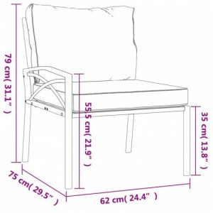 7 részes acél kerti ülőgarnitúra homokszínű párnákkal