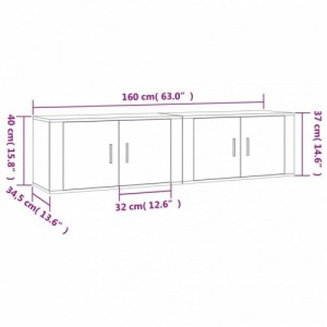 2 db sonoma tölgy színű fali TV-szekrény 80 x 34,5 x 40 cm