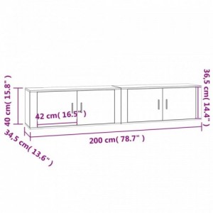 2 db fehér falra szerelhető TV-szekrény 100 x 34,5 x 40 cm