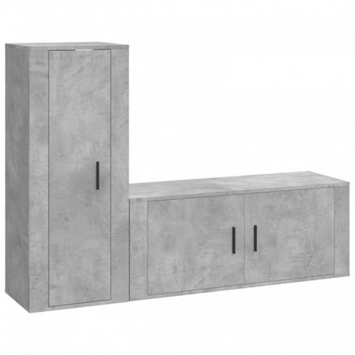 2 részes betonszürke szerelt fa TV-szekrényszett