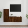 2 részes barna tölgyszínű szerelt fa TV-szekrényszett