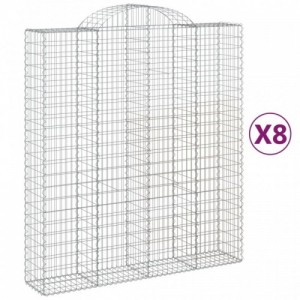 8 db íves horganyzott vas gabion kosár 200x50x220|240 cm