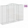 6 db íves horganyzott vas gabion kosár 300x50x200|220 cm