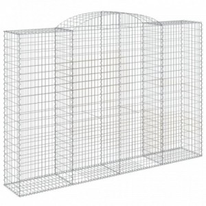 6 db íves horganyzott vas gabion kosár 300x50x200|220 cm